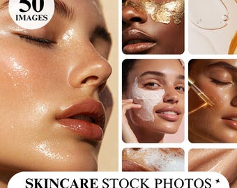 50 Skincare Stock Photo Bundle: Diverse Beauty Images