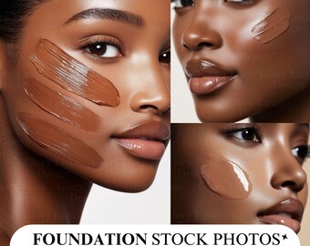 African American Model Foundation Swatch Photos: Beauty Stock Photos