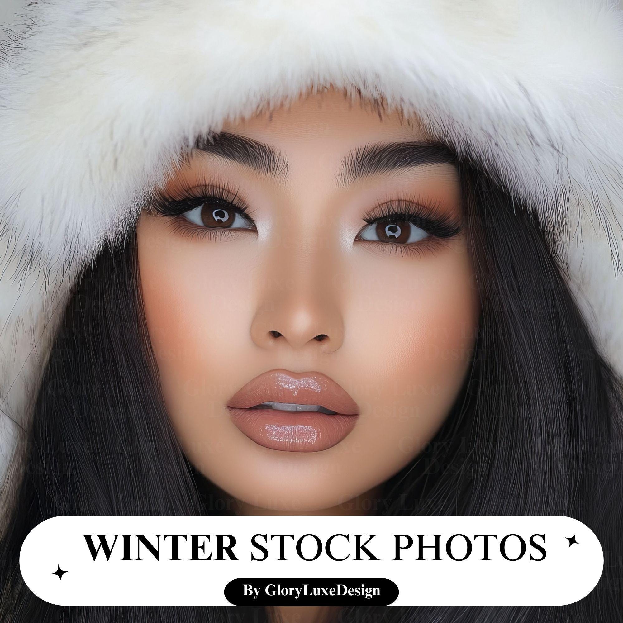 Aziatische kerstvoorraadfoto, Cosmeticawebsite Modelfoto's, Lipglossmodel, Beauty stockfoto's, Make-upmodel, Make-up Artist Branding