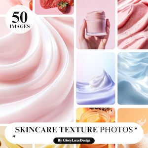 50 Skincare Texture Aesthetic Stock Photos, Moisturizer Cream Mockup Photos, Pastel Beauty Photos, Beauty Products Stock Photos for branding