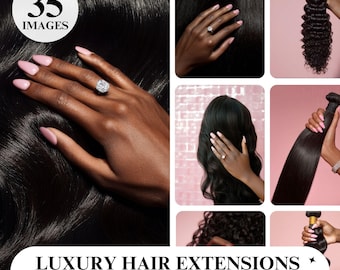 Fotos de stock de extensiones de cabello de lujo: rizadas, lisas y onduladas (35 imágenes)