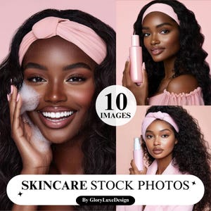 African American Skincare Models - Aesthetic Skincare Stock AI Photo Collection for Branding, Estheticians, Spa Beauty, Black Models