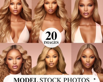 ブロンドのアフリカ系アメリカ人モデルのストックフォト：ヘア＆ビューティー（JPG 20枚）