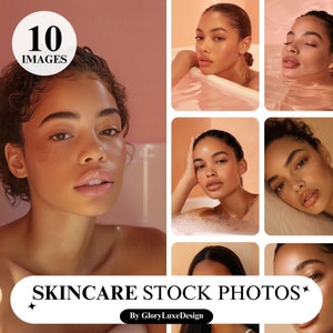 African American Summer Skin Models - Aesthetic Skincare Stock AI Photo Collection for Branding, Estheticians, Spa Beauty, Commercial Use