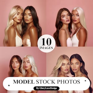 Blonde & Brunette Model Stock Photos: AI Beauty Images (10 JPGs)