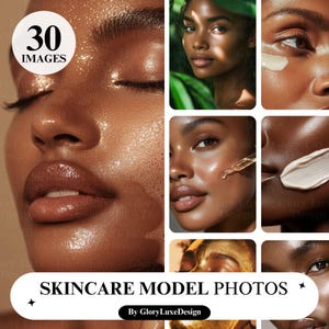 30 African American Skincare Models, Aesthetic Skincare Stock AI Photo Collection for Branding, Estheticians, Spa Beauty, Black Models