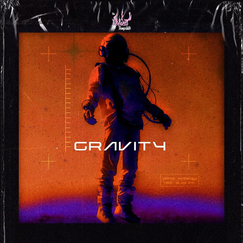 Editable Cool Astronaut Floating Album Cover Art Template | Etsy