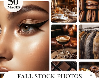 50 herfstfoto&#39;s, seizoensfoto&#39;s herfst, Halloween Aesthetic stockfoto&#39;s, Instagram-reel Faceless marketingfoto&#39;s herfstbundel,