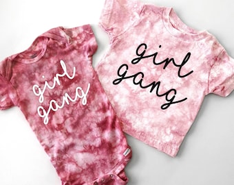 Girl Gang Custom Tie Dye Baby Bodysuit, Toddler T-Shirt, Youth T-Shirt OR Adult T-Shirt, Girl Gang Shirt