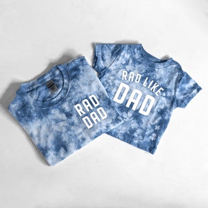 Custom Dad and Son or Daughter Tie Dye T-Shirt and Baby Bodysuit Set image 3