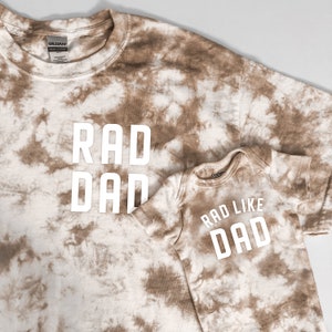 Custom Dad and Son or Daughter Tie Dye T-Shirt and Baby Bodysuit Set image 2