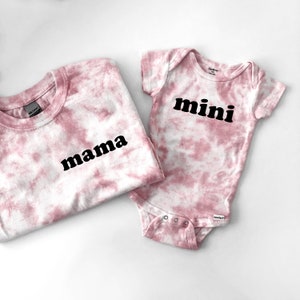 Custom Mama and Mini Matching Tie Dye Mom and Baby Shirts and Bodysuits or Toddler Tees