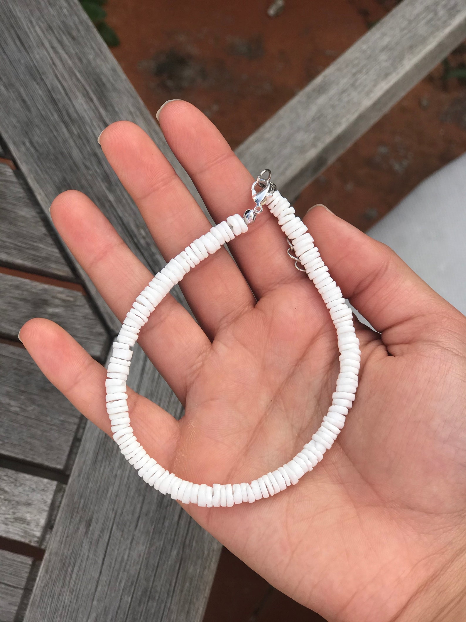 White Puka Shell Anklet Classic Surf Surfer Anklets boho Etsy