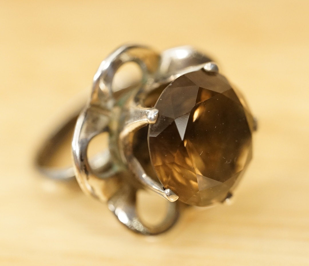 Vintage Artisan Jewelry 925 Sterling Silver Smoky Quartz TAXCO Etsy