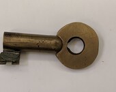 Vintage Obsolete Railroad Train Solid Metal Padlock Switch Lock Key HOLLOW BARREL Brass