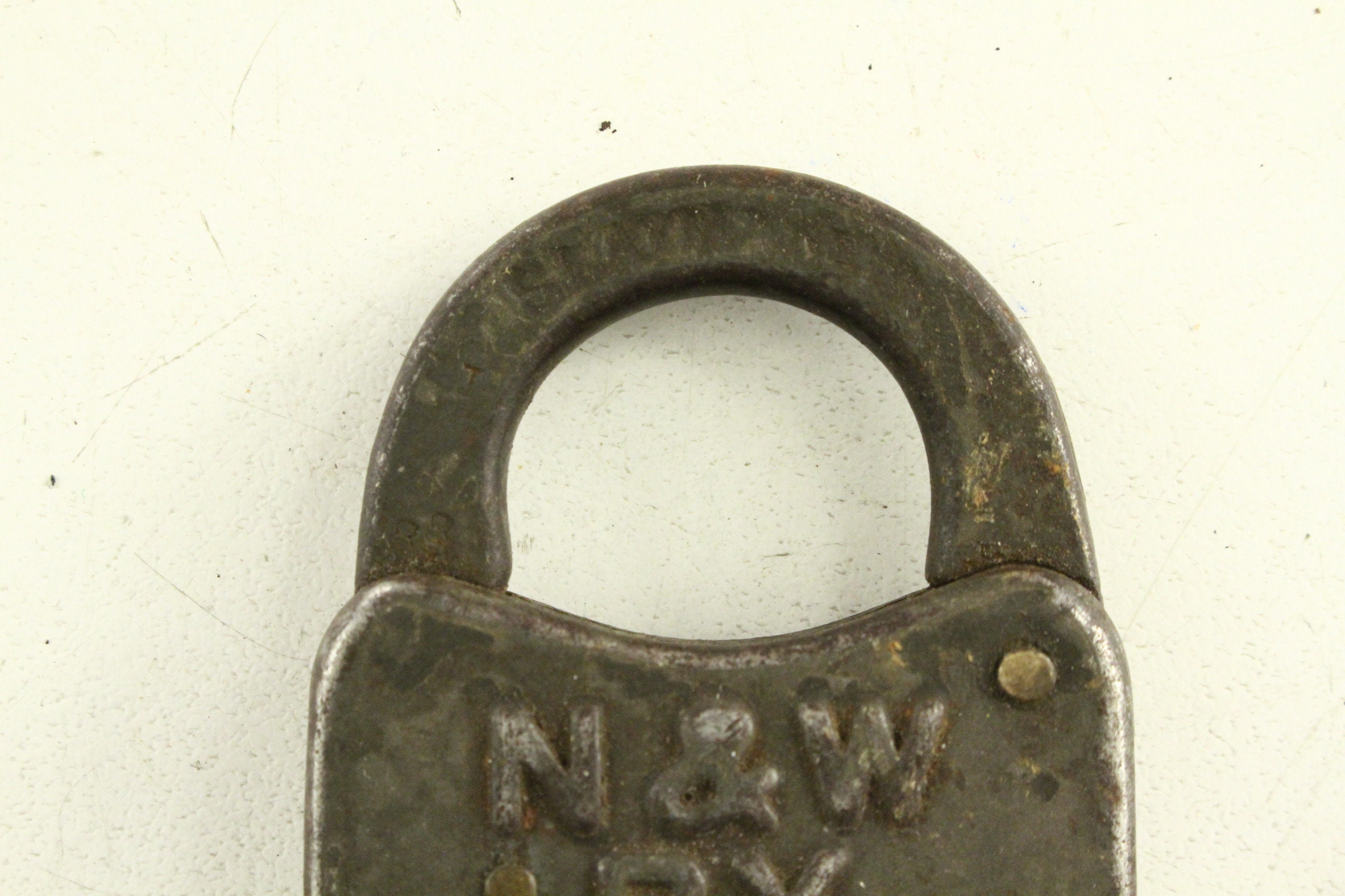 大きめ ビンテージ N&W 鉄道 Padlock with chain
