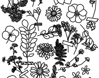 Floral Scrapbook - Adult Coloring Page