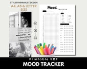 Daily Mood Tracker Printable | Mood Tracker Journal | Daily Tracker PDF | Mood Chart | Mood in Pixels | Bullet Journal | A5 Mood Tracker