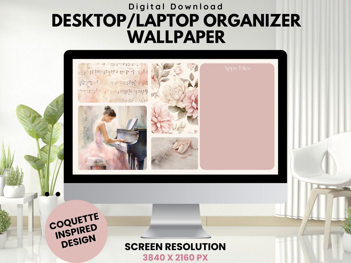 Coquette Ballerina Desktop Organizer Wallpaper Coquette Aesthetic