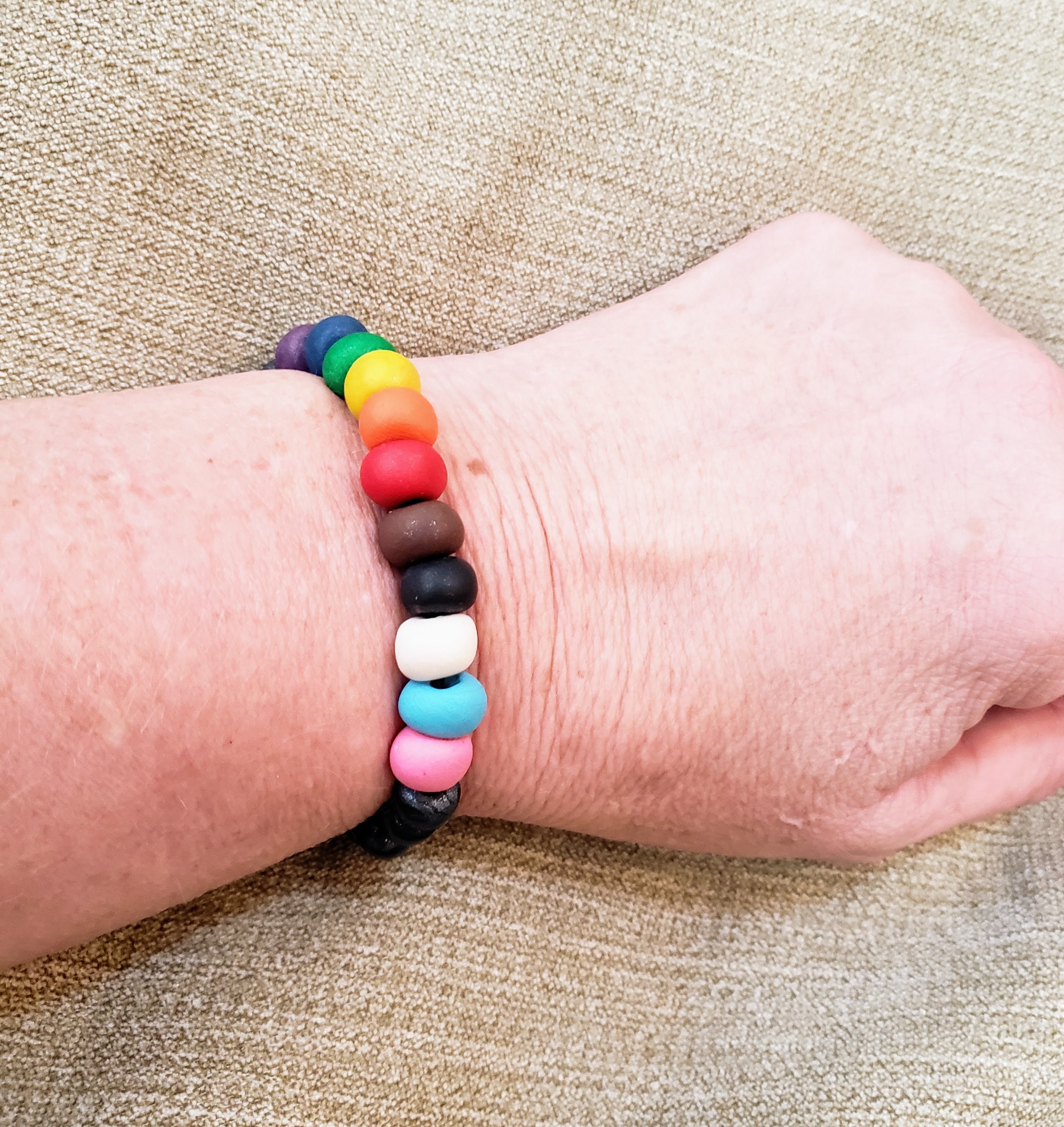 Handmade Polymer Clay Bead Bracelet Etsy UK