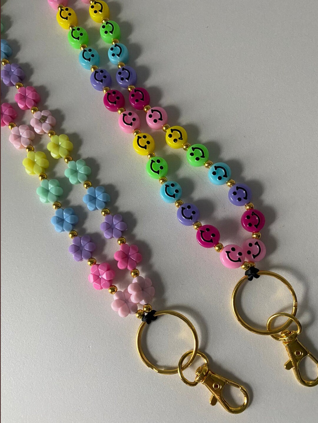 Flower Lanyard - Smiley Lanyard - Teacher Gift - Personalized Lanyard ...