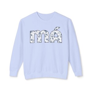 Sudadera MA, regalo para mamá vietnamita, letras chinoiserie florales llamativas, cómoda y elegante.