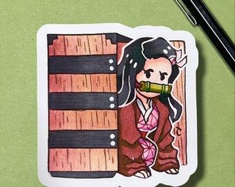 Demon Girl Sticker | Anime Slayer Sister | Glossy Vinyl