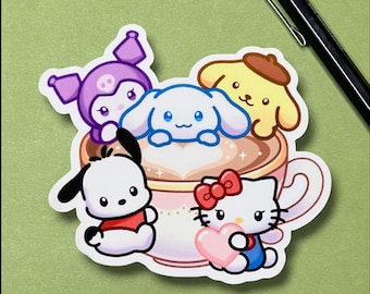 Kitty Friends Sticker | Kawaii Sanwio Glossy Vinyl