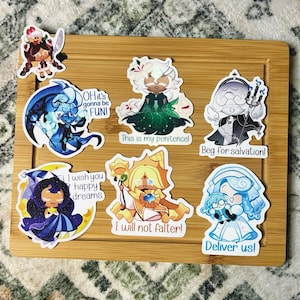 Cookie Run Glitter Stickers | Shadow Milk, White Lily, Pure Vanilla, Moonlight Cookies