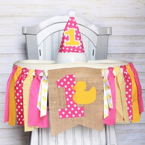 Duck First Birthday, Rubber Ducky First Birthday Banner, First Birthday Hat, Rubber Duck First Birthday Banner