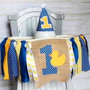 Duck First Birthday, Rubber Ducky First Birthday Banner, First Birthday Hat, Rubber Duck First Birthday Banner