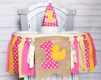 Duck First Birthday, Rubber Ducky First Birthday Banner, First Birthday Hat, Rubber Duck First Birthday Banner