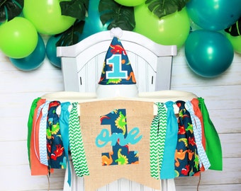 Dinosaur First Birthday, Dinosaur First Birthday Banner, First Birthday Hat, Dinosaur First Birthday Banner