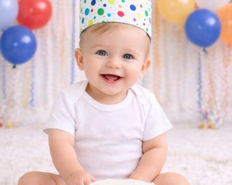 Colorful Birthday Crown, Primary Color Birthday, Colorful Yarn Tassel First Birthday Banner, Fun to Be One