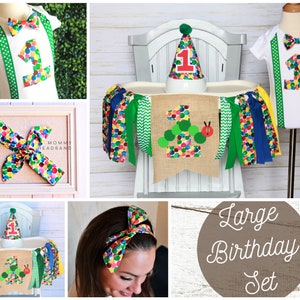 Caterpillar First Birthday, First Birthday Banner, First Birthday Hat, First Birthday Outfit, 1st Birthday Boy