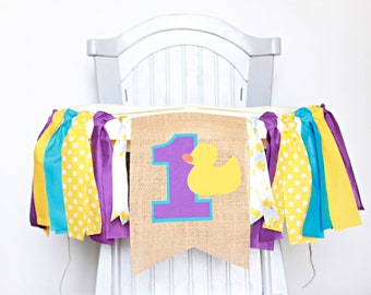 Duck First Birthday, Rubber Ducky First Birthday Banner, First Birthday Hat, Rubber Duck First Birthday Banner