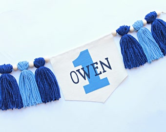 Blue First Birthday Banner, 1st Birthday Boy, First Birthday Banner, First Birthday Boy, Little Blue Truck