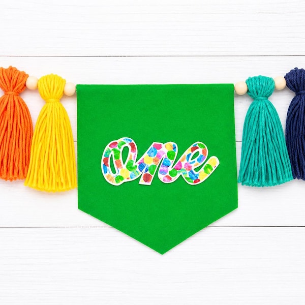 Caterpillar First Birthday, First Birthday Banner, First Birthday Hat, Caterpillar First Birthday, Yarn Tassel Banner
