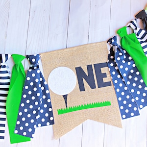 A Hole in One Birthday, Blue & Green Birthday Banner, Golf Theme Birthday, First Birthday Banner, First Birthday Boy, Golf High Chair Banner