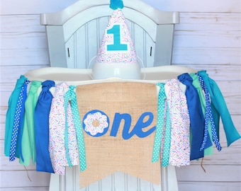 Donut Grow Up First Birthday, First Birthday Banner, First Birthday Hat, Donut First Birthday