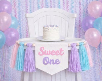 Sweet One First Birthday High Chair Banner, The Sweet One Banner