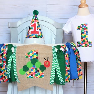 Caterpillar First Birthday, First Birthday Banner, First Birthday Hat, First Birthday Outfit