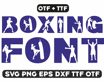 Boxing svg, boxing font, boxing gloves svg, boxer svg, mma png, fighting png, kickboxing clipart, sport alphabet, sport font