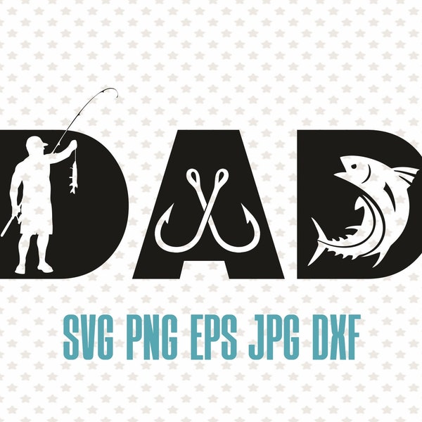 Fishing dad svg, dad svg, fishing svg, reel cool dad print, daddy fishing clipart