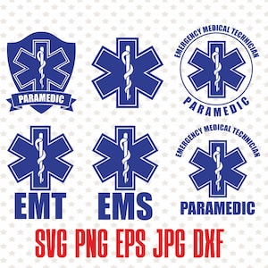 Emergency medical technician svg print, digital paramedic svg silhouette, emt cut file, ems emblem, doctor emblem cutting files