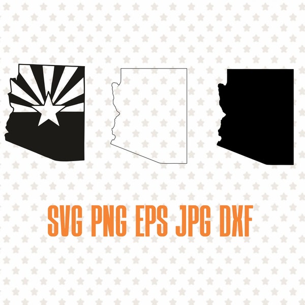 Arizona svg outline, vector Arizona state outline silhouette, us state skyline, arizona state dxf files for cut