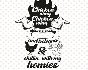 chikin wing chikin wing hotdog and balonaeeaae Sticker for Sale