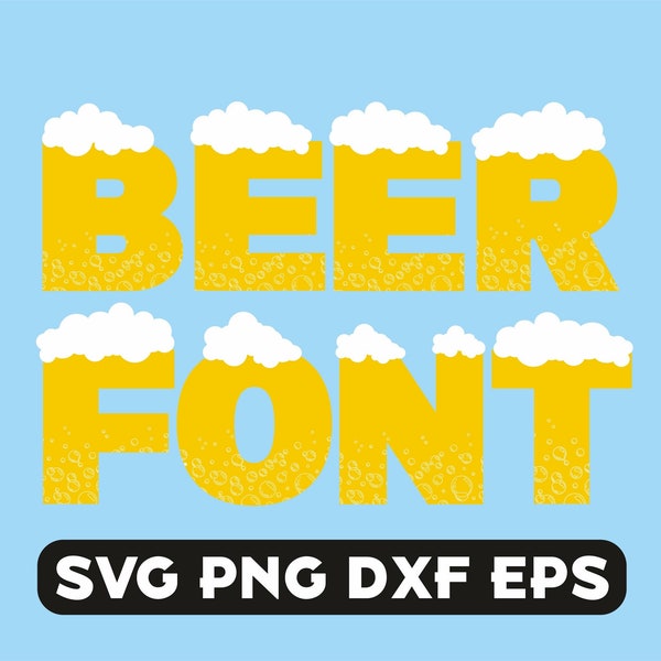 Beer font, beer svg, drinking svg, alcohol svg, beer alphabet