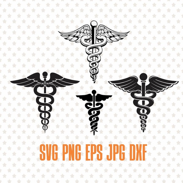 Caduceus svg, nurse svg, medical doctor print, medical symbol, caduceus png