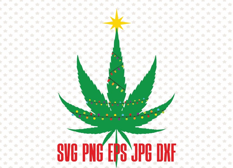 Download Christmas weed leaf svg print digital marijuana clipart | Etsy
